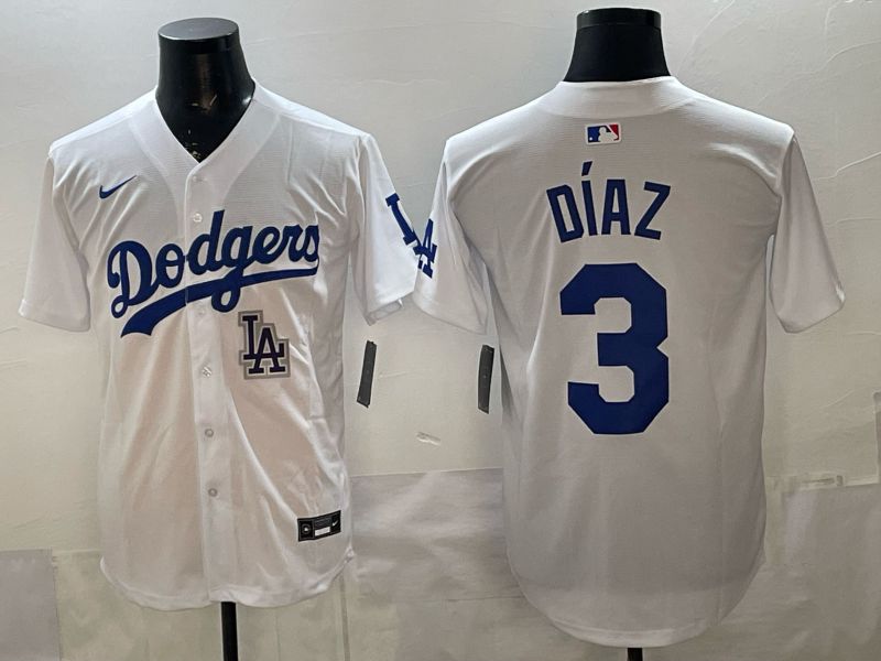 Men Los Angeles Dodgers #3 Diaz White Game 2026 Nike MLB Jersey style 07->los angeles dodgers->MLB Jersey